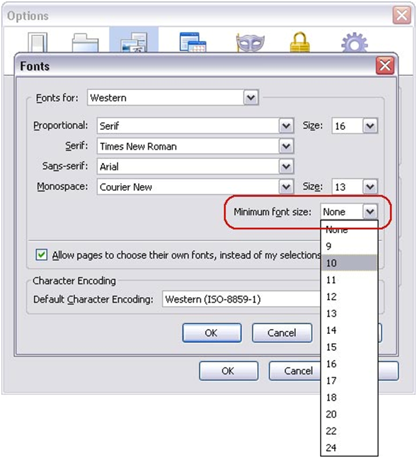 font option